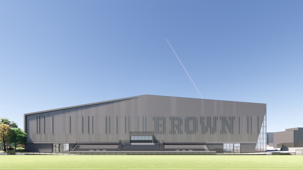 rendering of indoor turf facility east view